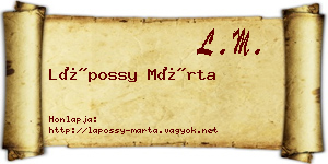 Lápossy Márta névjegykártya